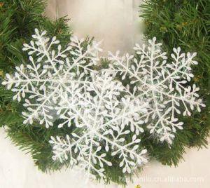 Новая рождественская елка из искусственного хлопка, снежный орнамент, белые рождественские снежинки, подвески, украшения, аппликация для елки, классика