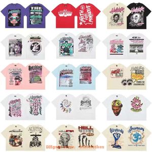 Designer Abbigliamento di moda Maglietta di lusso Uomo Casual T-shirt Hellstar Cho American Niche Alien Puro cotone Indossato Lavato T-shirt da donna a maniche corte T-shirt estiva