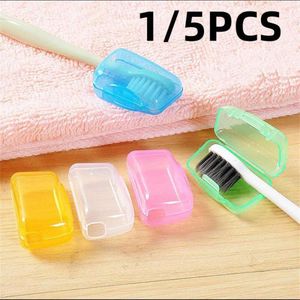 Nytt 1/5st Portable Tooth Brush Head Protective Cover Dammtät huvudskydd Tandborstehuvudskydd Fall för resevandring camping