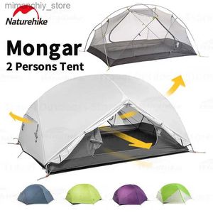 Tents and Shelters Naturehike Mongar 2 Tent 15D/20D Nylon Professional Outdoor Waterproof Camping Tent 2KG Ultralight Travel Tent with PU4000MM Mat Q231115