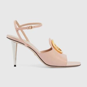 Summer G Blondie Luxury Sandals Designer Women Flip Flops Slipper Fashion Guine Leather Slides Metal Chain Ladies Casual Shoes 032 35-42