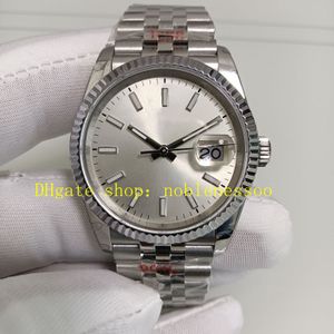 12 Style Unisex 36mm Uhr Damen Herren 126234 Silbernes Zifferblatt Wimbledon geriffelte Lünette Diamant 904L Stahlarmband GMF Cal.3235 Uhrwerk Damen Automatikuhren