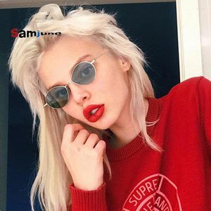 Sunglasses Samjune 2023 Water Drop Shaped Cat Eye Women Men Red Yellow Lens Glasses Brand Designer Sexy Cute Fream