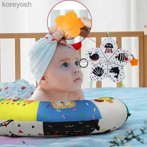 Kissen Babykissen Bauchzeit Spielzeug Schwarz und Weiß Liege Kissen hochkontrast doppelseitige sensorische Spielzeug Neugeborene Head-up-Training PILWLOWL231117