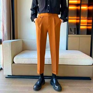 Spodnie męskie sukienka ślubna/biznesowa zupełnie nowe spodnie Suit Mężczyzna wysokiej jakości Mens Dress Pants Prosty biuro Męskie spodnie Plus XS-6xl J231116