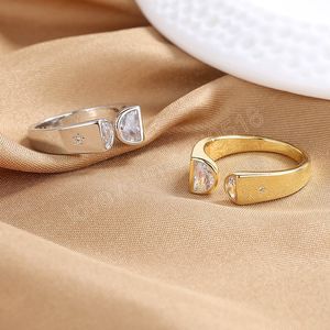 Fashion Jewelry Women Gold Plated Clear Crystal Zircon Star Gold Rings For Women