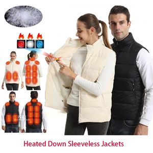 Men's Vests Heated Vest Man Woman Down Jackets Sleeveless Winter Warm Clothes Rechargeable Body Warmer Hunting Chaqueta Skiing Chaleco S-8XL 231116