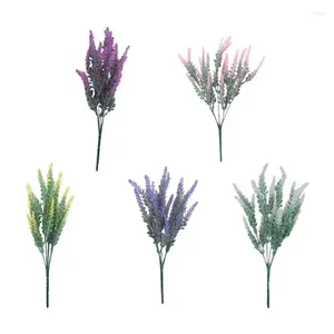 Fiori decorativi Lavanda artificiale Bouquet floccato finto Simulazione fai da te Piante finte per la decorazione di nozze da tavola