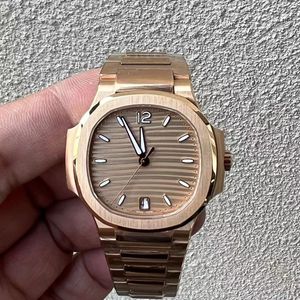 3K Watch Luxury Watch pp 7118 NAUTILUS Women's Watch 324 Movimento mecânico 45 horas Tamanho do armazenamento de energia 35,2 mm, espessura 8,3 mm, cinto de aço de ouro rosa de ouro rosa