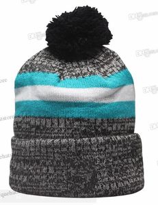 New Football Sport Stripes Cuffed Knit Hat Mix Colors Fashion Fans JAX Blue Black Striped Baseball Sports Beanies Hats Bones Skullies Cuffed Caps One Size Nov16-01