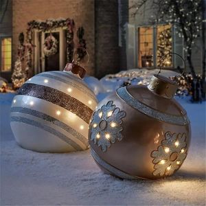 Decorazioni natalizie 5 3 1 pz Decorazione Gonfiabile per esterni Decorata in PVC 60 cm Grande palla grande Decorazione per albero di Natale senza ornamento luminoso 231116