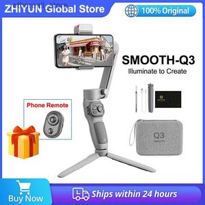 Stabilizatörler Zhiyun Smooth Q3 3 Eksenli Akıllı Telefon Gimbal Stabilizer İPhone 13 12 Pro Android Samsung Q231116