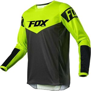 Herrt-shirts Fox Teleyi 2023 Downhill Jerseys Mountain Bike MTB Shirts Offroad DH Motorcykeltröja med andning Motocross Sportkläder kläder