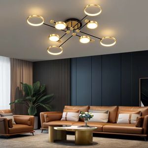6 Cabeças LED lustres de teto moderno Lâmpada de suspensão para luzes de teto Room Room Room Hall Home Decor Lndoor Luzes