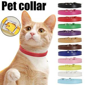 Dog Collars PU Adjustable Colorful Pet Alloy Buckle Chain Cat Necklace Leather Neck Strap For Dogs Supplies