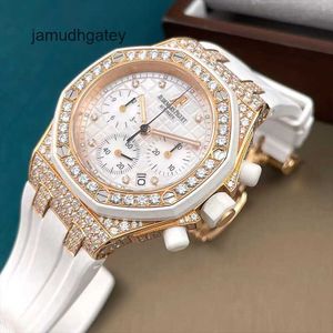 AP Swiss Luxury Watch Royal Oak Offshore Series Orologio da donna meccanico automatico con diamanti originali in oro rosa 18 carati 26092ok 37mm
