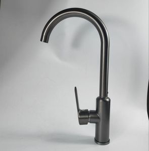 Rubinetti per lavabo da bagno Rubinetto per miscelatore da cucina in acciaio inossidabile grigio canna di fucile e miscelatore da cucina freddo