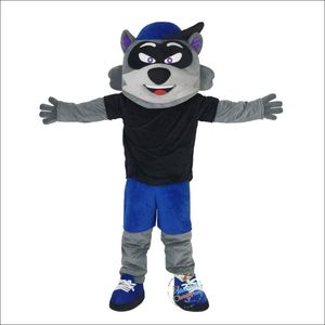 Costume da mascotte di procione di cartone animato di alta qualità Vestito da festa di Natale di Halloween Vestito da personaggio dei cartoni animati Vestito da carnevale unisex per adulti