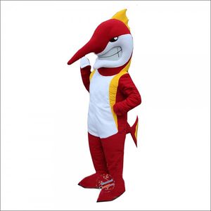 Halloween Marlin Fish Mascot Costumes Christmas Fancy Party Dress Character Outfit Suit vuxna storlek Karneval Easter Advertising Theme Clothing