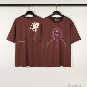 Tasarımcı Moda Giyim Lüks Tees Tshirts Yıldız Tarzı SP5der 555555 Portre Mektup Baskılı Amerikan High Street Kısa Kollu T-Shirt