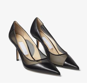Sofistike Sandale Stiletto Ayakkabı Siyah örgü sivri yüksek topuklu sandalet sandaletler kadın krep tünemiş strappy ayak bileği topuklu yaz yüksek boyutlu Euro 35-43