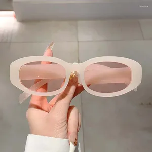 Solglasögon Kammpt Vintage Oval Women 2023 Stylish Jelly Color Korean Style Shades Trendy Simple Brand Design Outdoor Eyewear