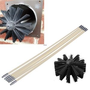 Brushes 1set Nylon Brush With 6pcs Long Handle Flexible Pipe Rods For Chimney Kettle House Cleaner Cleaning Tool Kit 230414