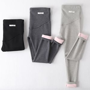 Sleep Lounge vinter sammetbyxor för gravida kvinnor moderskap leggings varma kläder förtjockar graviditet byxor 230414