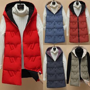 Damenwesten Winterjacke Damen 2023 Ärmellos mit Kapuze Gepolstert Supermäntel Koreanische Mode Strickjacke Großhandel