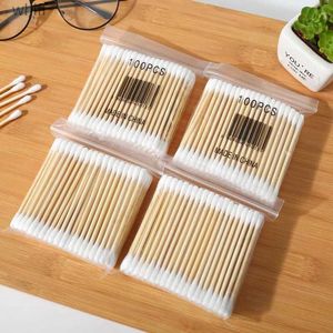 Cotton Swab Double Head Wood Cotton Swab Women Makeup Cotton Buds Tip Wood Sticks Nose Ear Cleaning Baby Health Care Tools palos de maderaL231117