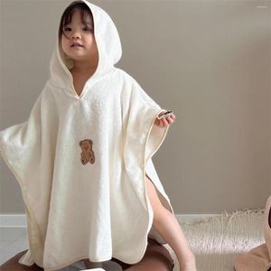 タオル韓国の子供の子供バースベイビーケープフードビーチスーパーソフトガールズコットン吸収性バスローブセットスパプラヤ