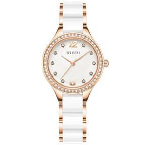 Girl Automático Mechanical Watches Style Classic 28mm 28mm Aço inoxidável Strap Pearl Face Gold Gold Sapphire Super Luminous Student Wristwatches DropShipp