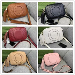 Blondie Shoulder Bag Camera Bags Tassel Round Interlocking G Letter Crossbody Bags Genuine pu Leather Handbag Purse Adjustable Strap Women Phone Soho Disco Flap