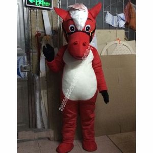 Adult size red Horse Mascot Costume Cartoon theme character Carnival Unisex Adults Size Halloween Birthday Party Fancy Outdoor Outfit For Men Women