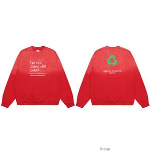 Sweatshirts Erkek Kadın Tasarımcı Hoodies Moda Sokak Giysesi VTM Sevimli Tie Boya Gradyan Nakış Harfleri Yıpranmış Yaşlı Erkek Erkek Kadın Sevenler Yuvarlak Boyun Kazak Trendi