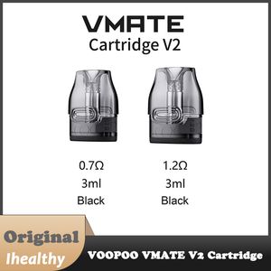 Voopoo vmate v2 카트리지 3ml 포드는 Vmate-Kit Infinity Edition Vmate-e vthru pro 키트를위한 0.7ohm/1.2ohm 코일로 내장되었습니다.
