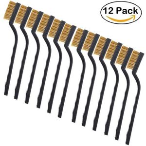 Spazzole 12PCS 7 pollici Mini acciaio filo di ottone rimozione ruggine per dispositivi industriali Pulizia lucidatura superficie/interna 230414