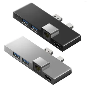 In 1 Mini Docking Station DP/USB Plug And Play Centinaia di adattatori per hub di porte di rete per computer portatili