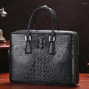 Kolejki Linshe Crocodile Męskie torby 2023 torebka oryginalna skórzana luksusowe towary biznesowe Przekrój teczka Mężczyźni