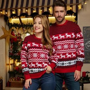 Family Matching Outfits Winter Christmas Sweater Casual Loose Jumping Mom Dad Child Set Warm Soft Pullout Top Appearance 231115