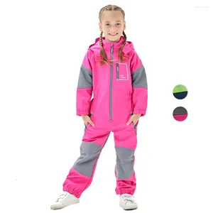 Clothing Sets 3-6T Kids Boys Girls Jumpsuit Waterproof PU Rain Pants Overall Coverall Softsehll For Children Outdoor Sportswear