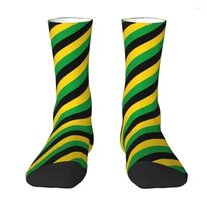 Meias masculinas Harajuku Jamaica Flag Stripes Homens Mulheres Quentes Impressão 3D Basquete Esportes