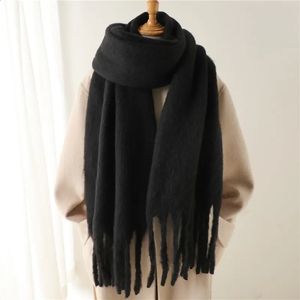 Lenços lenço de inverno para mulheres cashmere quente sólido pashmina cobertor envolve feminino grosso macio bufanda grande borla xale longo poncho echarpe 231115