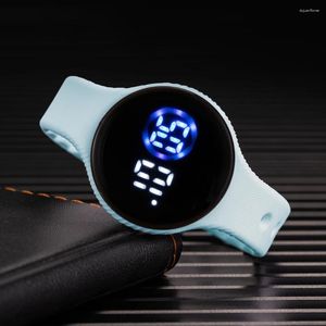 손목 시계 여성 디지털 시계 2023 패션 LED 터치 전자 실리콘 스트랩 방수 스포츠 어린이 시계 소년 시계 Montre Femme