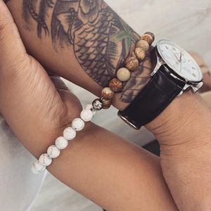 Charm Bracelets 8M Stone Bead Bracelet Pair Magnet Lucky Rosary Chain Matching Couples Stuff Set Pack Boho Jewelry