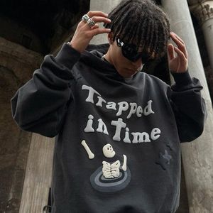 Designer hoodies trasiga planet hoodie män tröja y2k hooded 3d skum graffiti brev tröjor hip hop hajujuku grafisk hoody kvinnor pullover långa ärmar huva