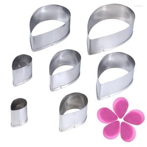 Bakning formar 7 st/set cookie cutters diy bakverk fondant stämpel mögel rosen kronblad socker hantverk kex chokladkaka dekorera verktyg