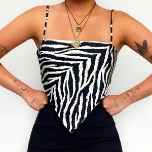 Women's Tanks Backless Sexy Crop Top Women Y2k Bare Midriff Basic Leopard Striped Print Summer Style Strappy