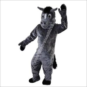 Adult size Grey Horse Mascot Costume Cartoon theme character Carnival Unisex Adults Size Halloween Birthday Party Fancy Outdoor Outfit For Men Women