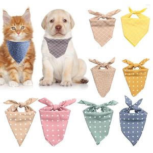 Collari per cani Dots a quadri in stile inverno bandanas cotone lavabile a filo con canotte da colletto per cuccioli gattini per cuccioli cuccioli